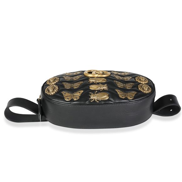 Gucci Black Matelassé Marmont Animal Studs Belt Bag - Picture 4 of 6